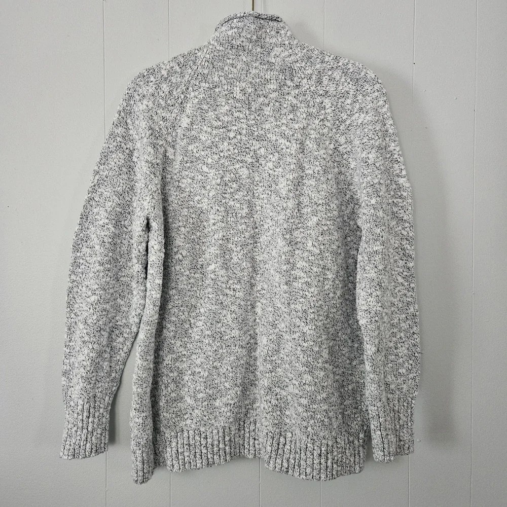 L.L. Bean Roll‎ Neck Sweater Womens Large White Marled Cotton Pullover Coastal - Picture 2 of 5